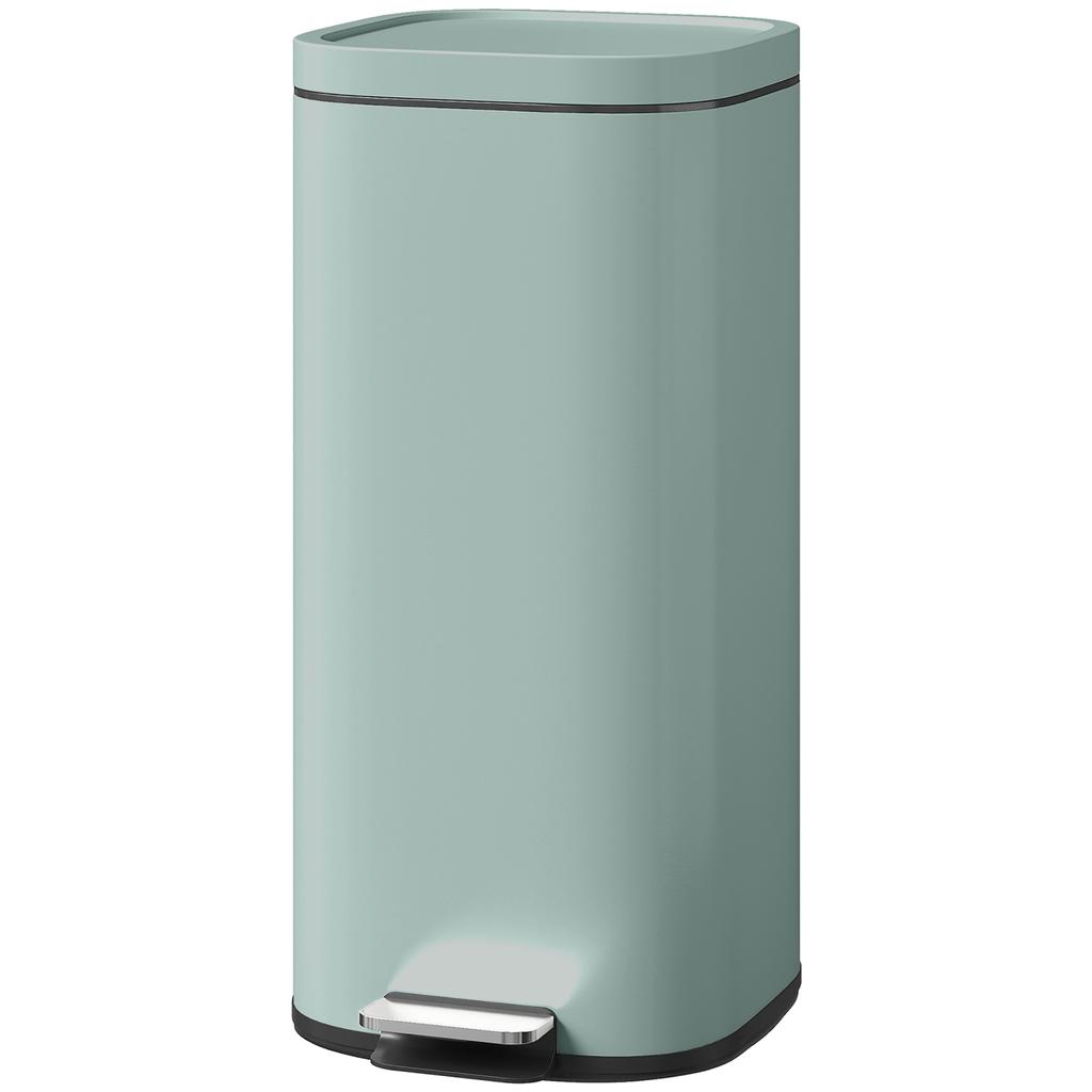 30L Kücheneimer, Kompakter Tretmülleimer mit Soft-Close und Stay-Open Deckel, Herausnehmbarer Inneneimer für Küche, Zuhause, Büro, Grün