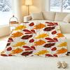 No-Shed Flannel Fleece Blanket Soft Cozy Autumn Leaves Pattern, Warm for Couch, Bed, Home, Cozy Movie Nights & Bedroom Decoration