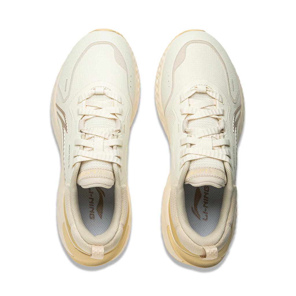 New LiNing Cloud Shield Cushioned Slip Resistant Low Top Casual Running Shoes Women's Greige AGLU244-3