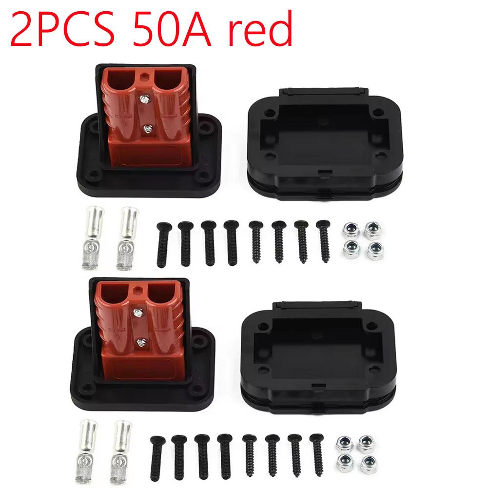 2pcs 50A/120A/175A Cable Connectors Plug For Anderson Plug Connector Flush Mount Bracket Panel Cover For Caravan Camper