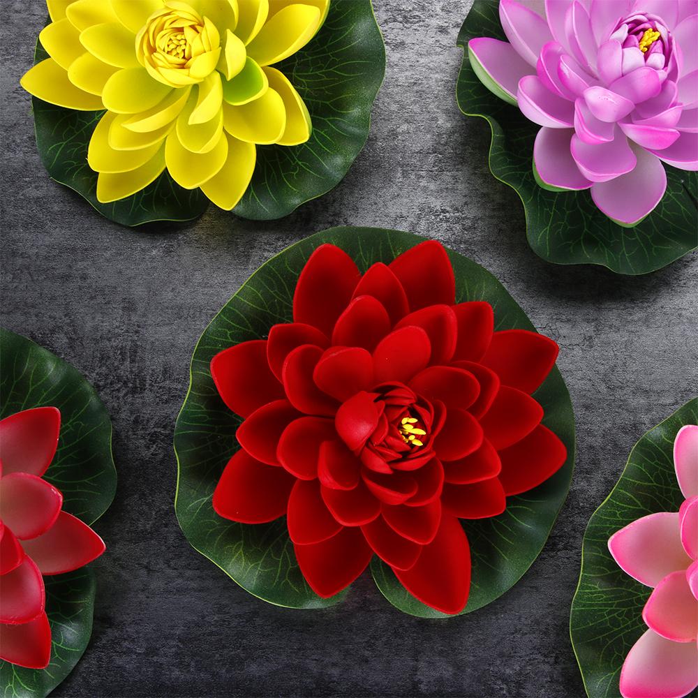 Plants Green Leaves Home Decoration Simulation Water Lily Artificial Lotus Flower Fake Plants