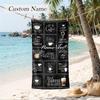 Cozy Coffee Custom Name Printed Beach Towel Personalized Soft Towel For Swimming Beach Travel