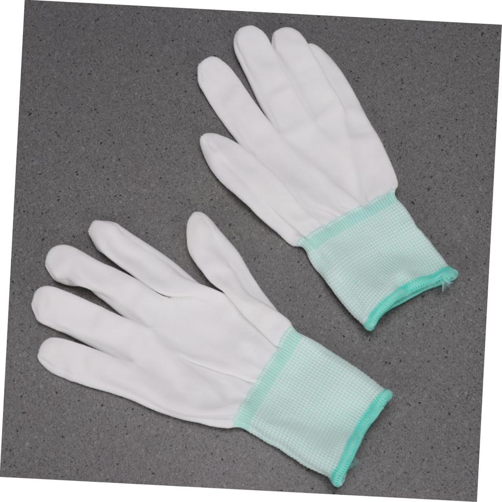 12 Pairs Anti-Static Work Gloves White Nylon Gardening Gloves for Cutting Slicing Carving Safety Gloves