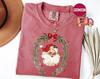 Comfort Colors® Vintage Santa Shirt, Retro Santa Claus Shirt, Cute Santa Claus Xmas Tee, Christmas Shirt, Christmas Coquette Bow Shirt