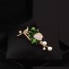 Lotus Flowers Brooches Micro-inlaid Zircon Imitation Pearl Corsage Suit Coat Pin Banquet Accessories