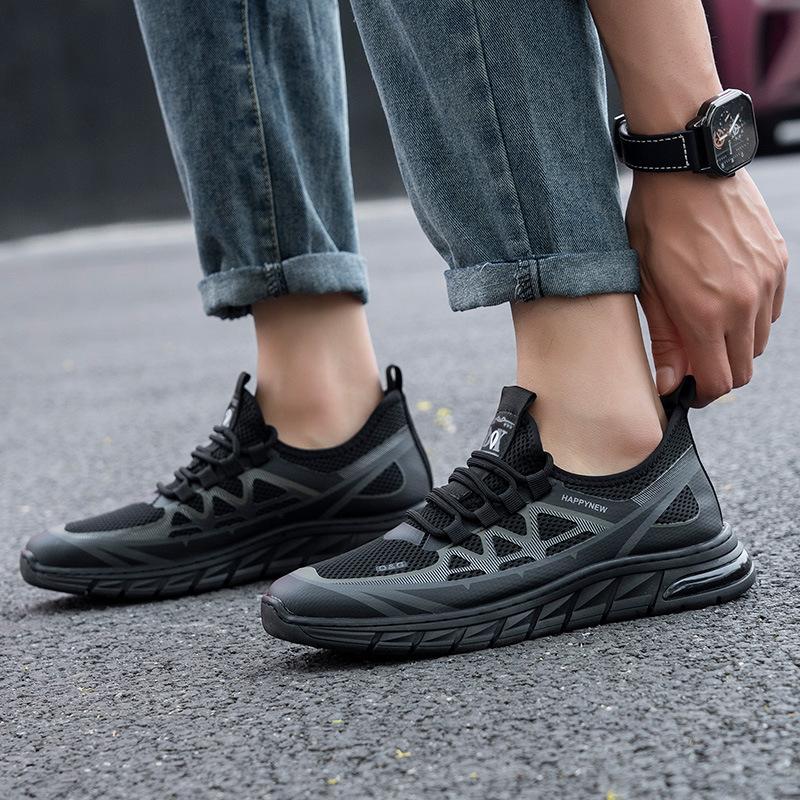 2025 new summer breathable fly-woven mesh shoes men's versatile running sports shoes soft-soled casual driving men's shoes