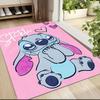 Stitch Love Heart Pink Carpet Rug Soft Washable Antislip Home Living Room Sofa Mats Personalized Christmas Rug