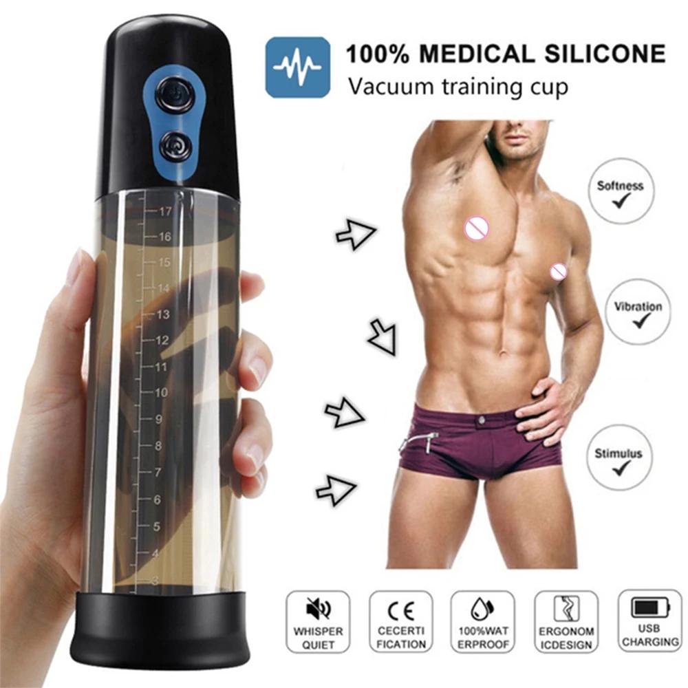 Automatic Penis Enlarger Pump Rechargeable Penis Extender Electric Vacuum Cock Pump Penile Exercise Masturbator Sex Toy for Men