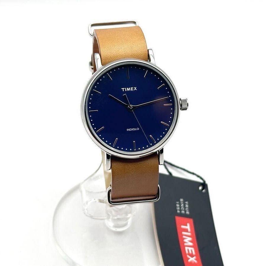 Used Unused TIMEX WEEKENDER Fairfield TW2P98300 Watch Analog Leather Watch Navy