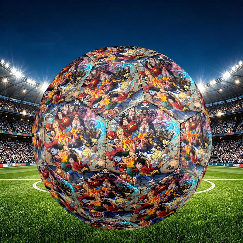 One Piece Print Size 5 Soccer Ball, PU Wear Resistant Football for Match Training and Daily Practice, Birthday Gift for Soccer Fans