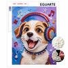 Pearl Painting 5D DIY Decorative Painting. Music Puppy Theme Cute Birthday Gift. Handmade Art Painting