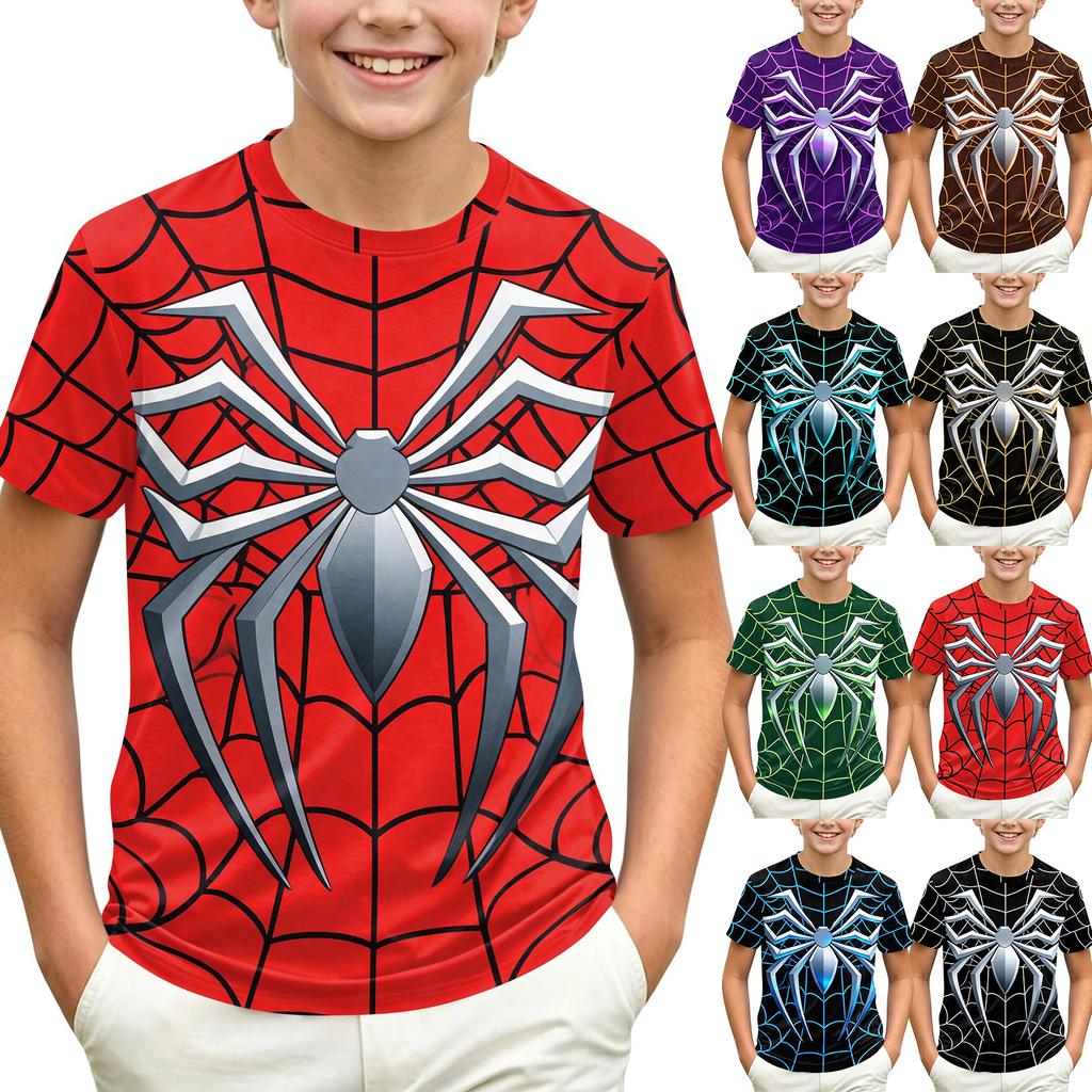 Kids' Short Sleeve Neck T-Shirt with Graphic Print for Casual Daily Wear
