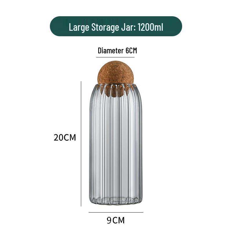 Zhishi Classic Glass Storage Jar with Cork Lid