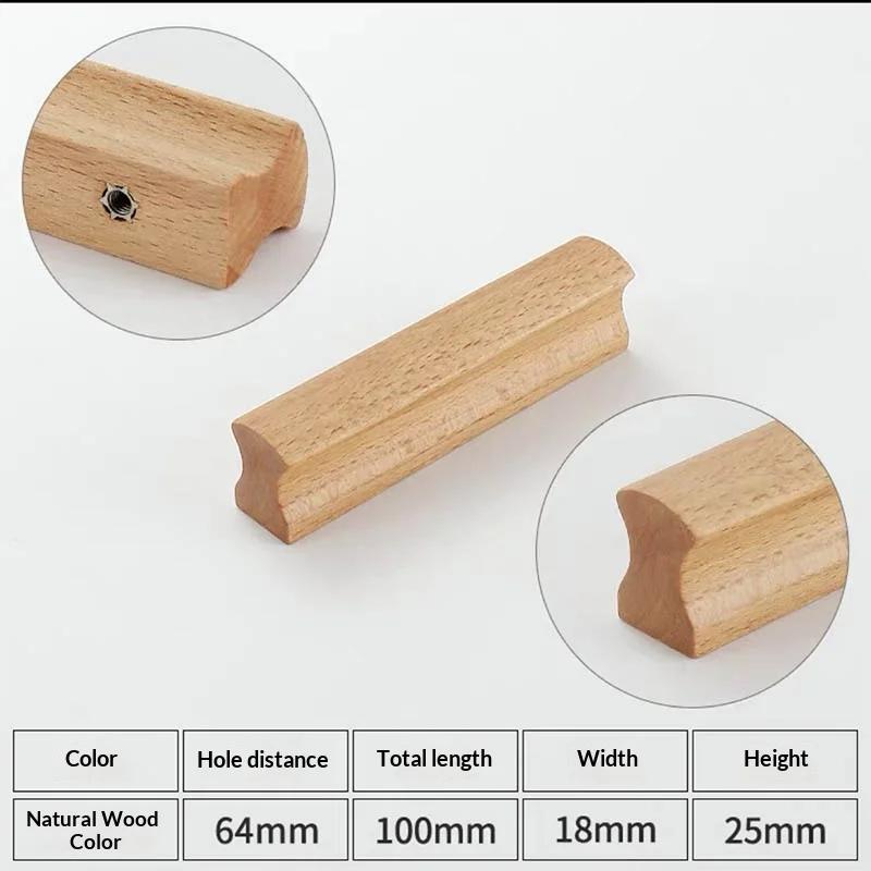 Drawer Knobs Kitchen Cabinets Pulls Long Handles Walnut Wooden Furniture Handle Cabinets and Drawers Dresser Knobs Wardrobe Pull