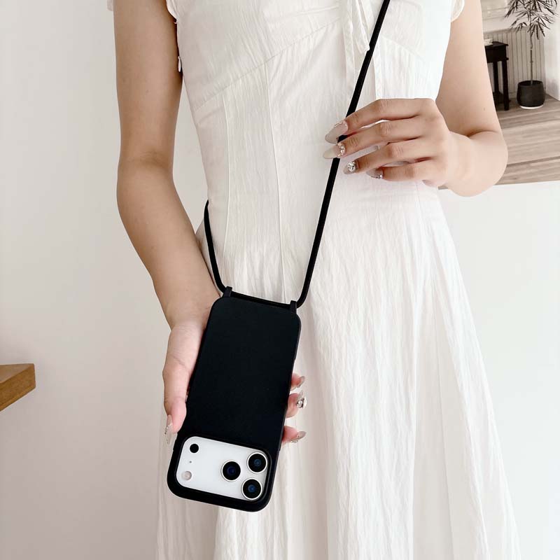 Husă de telefon cu șnur de lux pentru IPhone 17 Air 16 15 14 13 12 Pro Max Plus 16E, Culoare bomboană, Carcasă moale din silicon TPU