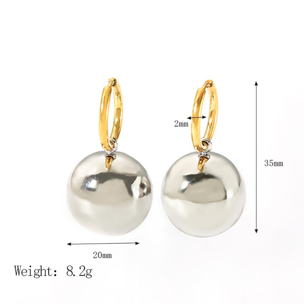 Yori Trendy Ball Pendant Earrings Stainless Steel Fashion Charm PVD Jewelry Gold Color Bijoux Waterproof Jewelry for Women