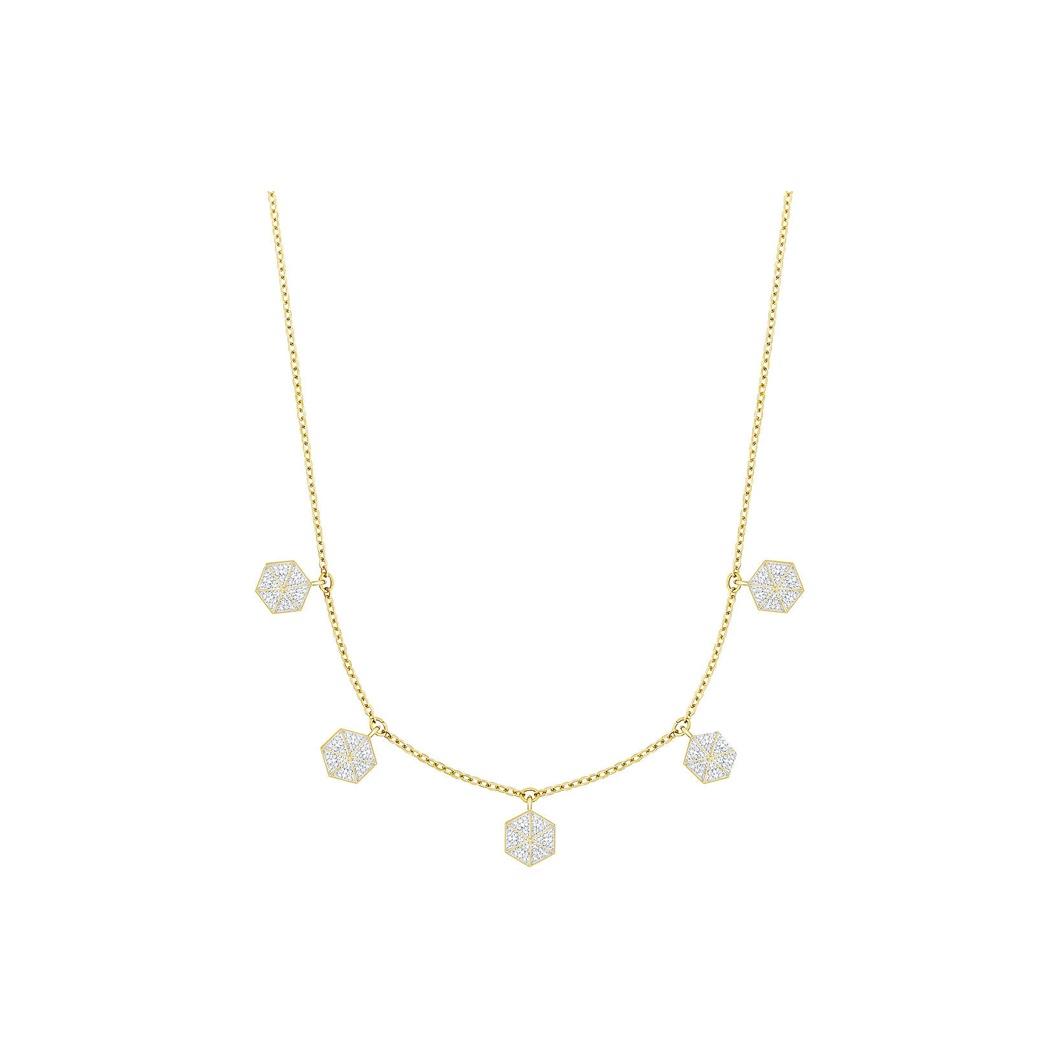 Swarovski Lisabel Minimalist Crystal Gold-Plated Necklace Women necklace 5380108 Gold,F