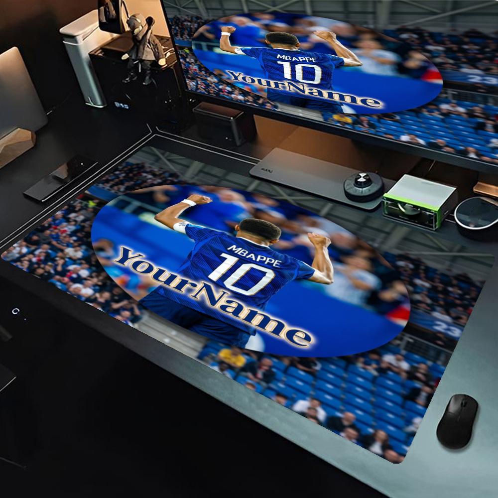 Mbappe Customizable Name Mouse Pad Gamer Mousepad Desktop Mouse Pad Nonslip Rubber Base Office Desk Accessory