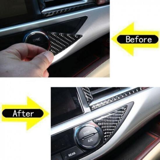 For Toyota Highlander 2014- Real Carbon Fiber Console AC Switch Cover Trim