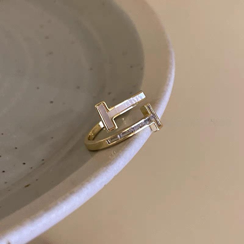 Li Luo Vintage Gold Gebürsteter 925 Sterling Silber Verstellbarer Damenring