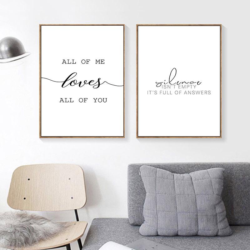 Family Love Quote Print Black White Poster and Prints Modern Wall Art Canvas Painting Pictures for Living Room Nordic Home Decor