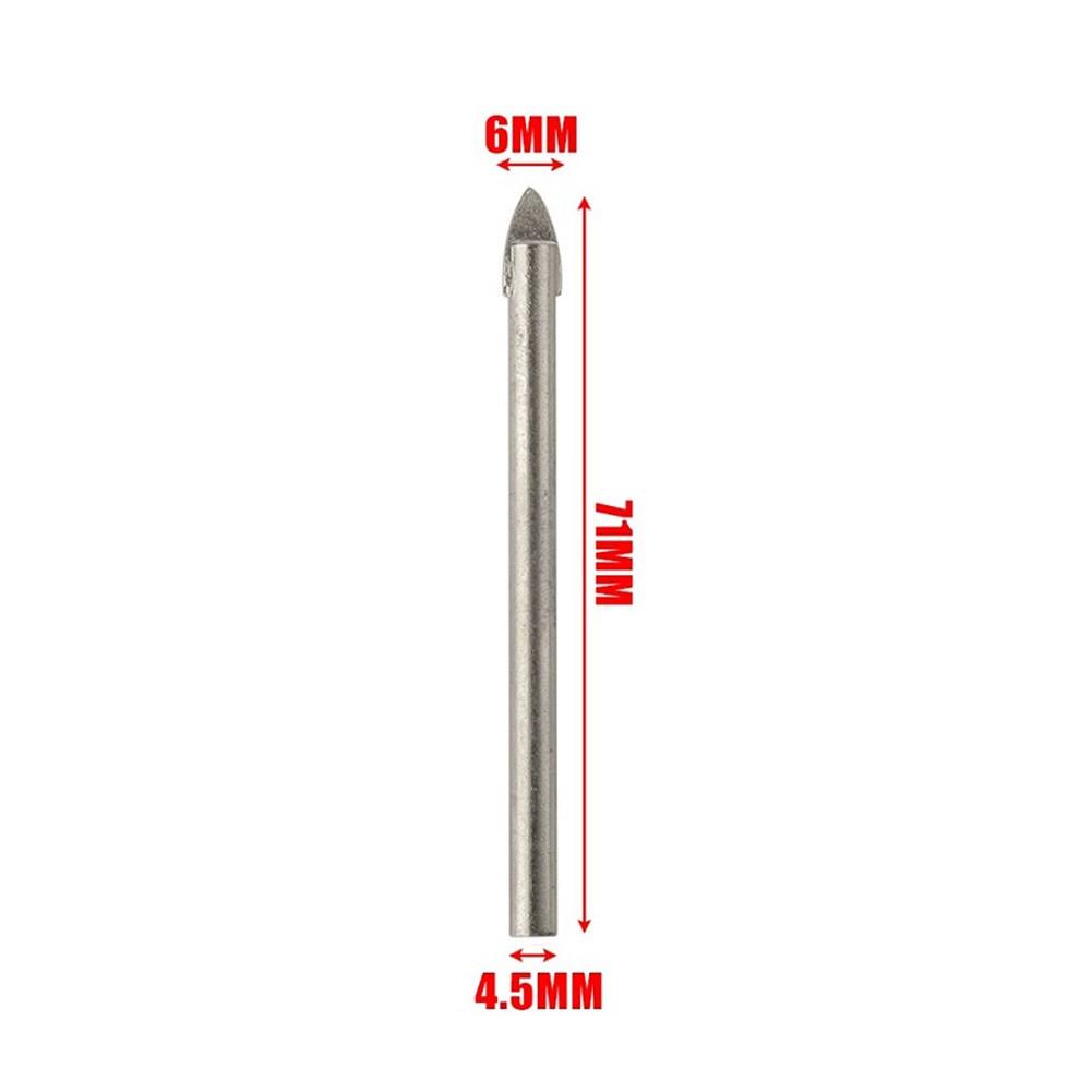 Set of 10 Ceramic Tile Glass Drill Bits with Carbide Head 6mm for Efficient Brick Granite and Tile Drilling Applications