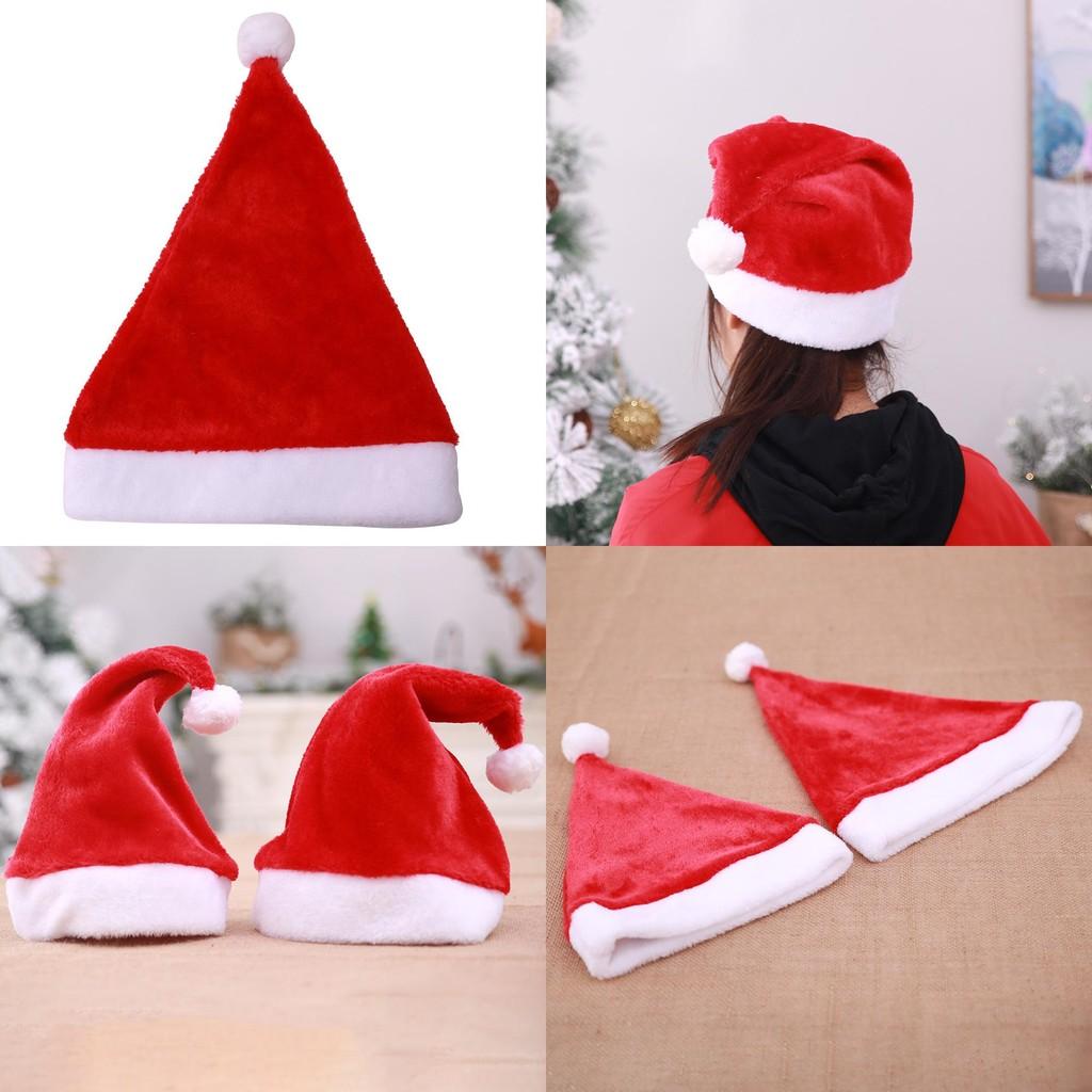 Red Short Comfortable Plush Santa Hat For Children And Adults Perfect For Holiday Celebrations
