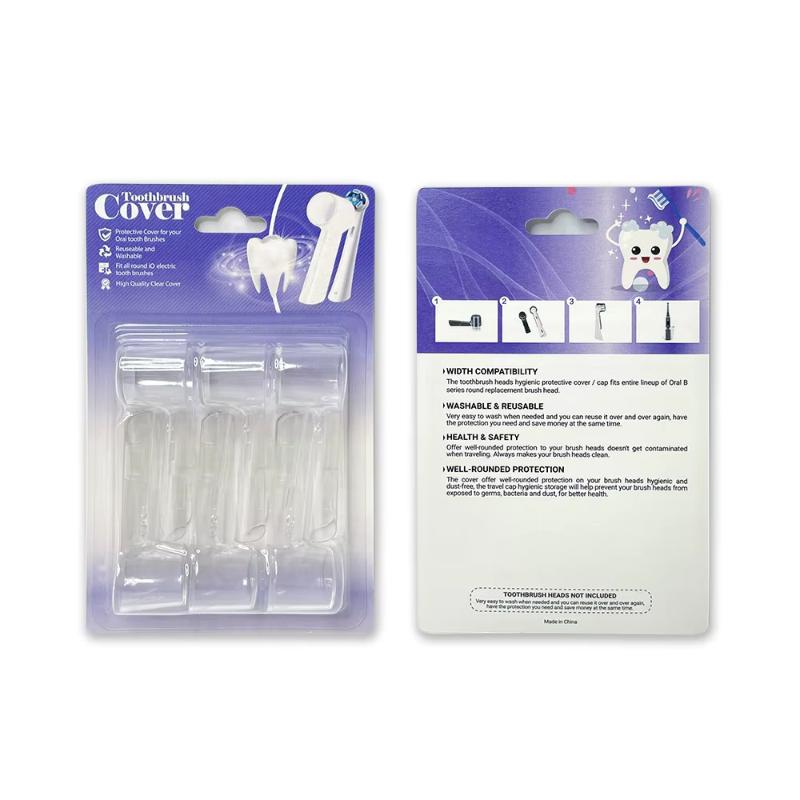 6 Pcs Transparent Toothbrush Head Dust Cover Suitable For Replacement Brush Head Series Electric Toothbrush Head Protector