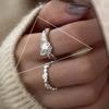 Silve Zircon Bead Ring For Women Girl Party Gift Sweet Cool Versatile Vintage Korean Jewelry Dropshipping