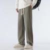 Men's Fleece-Lined Wide-Leg Casual Sweatpants for Autumn and Winter