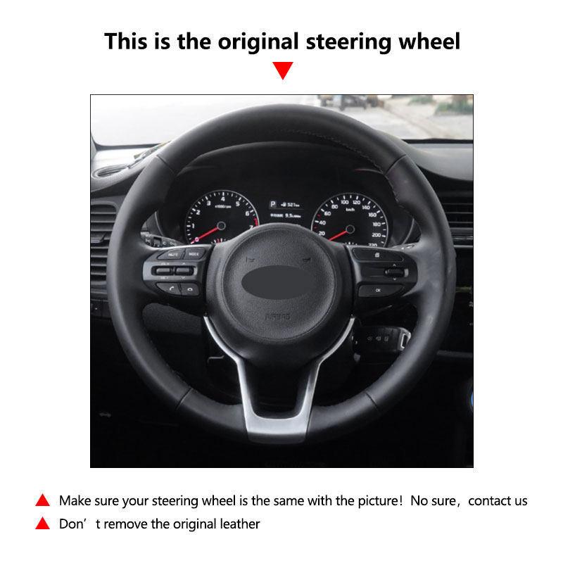 Car Steering Wheel Cover For Kia Rio 2017 2018 Rio5 K2 2016 Morning 2017 Picanto 2018 Hand-stitched Perforated Leather