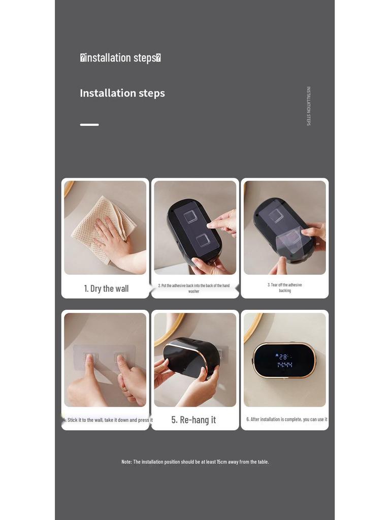 Wall-Mounted Smart Soap Dispenser: Digital Display, Touchless Foam, Rechargeable