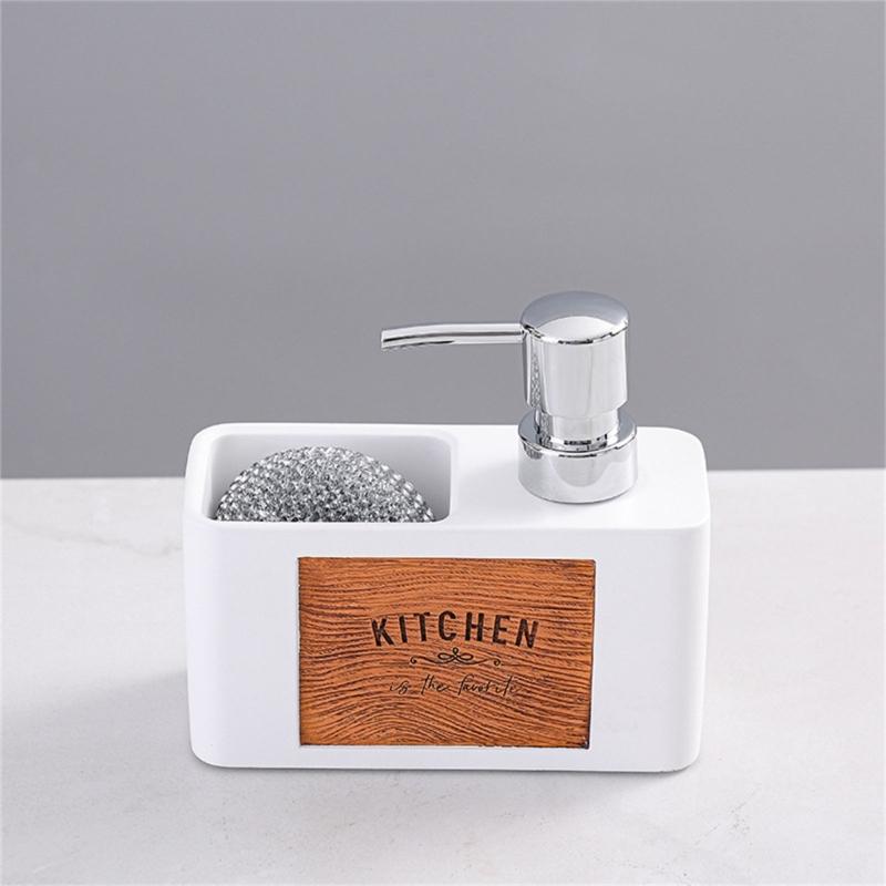 Kitchen Soap Dispenser Set with Sponge Caddys 2in1 Kitchen Soap Dispenser Set for Kitchen Sink,Bathroom Kitchen Gadgets