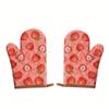 2pcs Heat Resistant Cotton Oven Mitts Thickened Kitchen Microwave Mittens  Cooking Tool