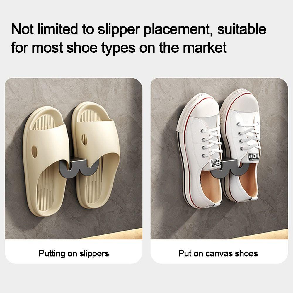 Wall Mounted Bathroom Slipper Rack Multifunctional Toilet Shoes Rack  Home Bedroom Storage Hook