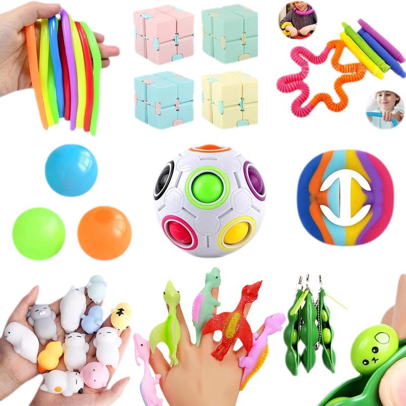 36Pcs Toy Pack Mini Puzzle Clip Music Empty Dinosaur Keychain Gyroscope Birthday Party Gift Pack Kindergarten Children'S Prize