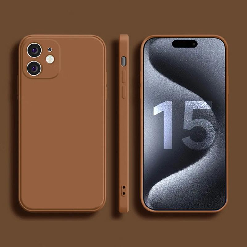 Handyhülle für iPhone 15 Pro Max, Hautgefühl, weiche quadratische Flüssigsilikonhüllen für iPhone 15 Pro Max Plus 15pro 15promax 15plus, stoßfeste Rückseite