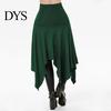 Breathable Ladies Skirt Hollaween Costume Steampunk Style Gothic Cosplay Irregular High Adjustable Waist Long Lace Up Patchwork Solid Color
