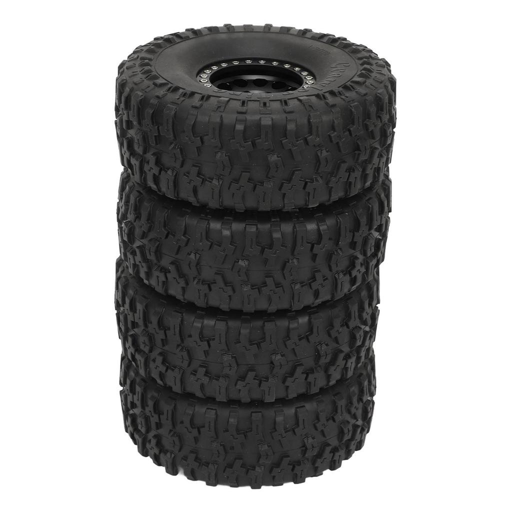 4PCS 1.9inch RC Crawler Rubber Tires 12 Hole Aluminium Alloy Wheels Hub Replacement for SCX10 1/10
