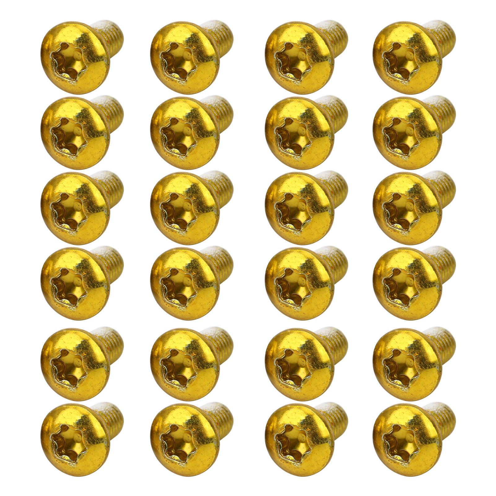 

24pcs ZTTO Bicycle Disc Brake Screws T25 Colorful Bolts M5x10mm0.4in Steel Wear ResistanceGold