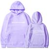 Men's and women's fleece sweater plain letter print pocket drawstring print hoodie