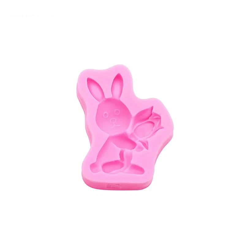 Carrot Fondant Silicone Mold Easter Bunny Hand Stick Rose Carrot Shape Cake Decoration Drip Mold DIY Handmade Art Molds