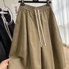 Plus Size A-line Wide-Leg Summer Pants for Women with Elastic Waist and Large Leg Opening