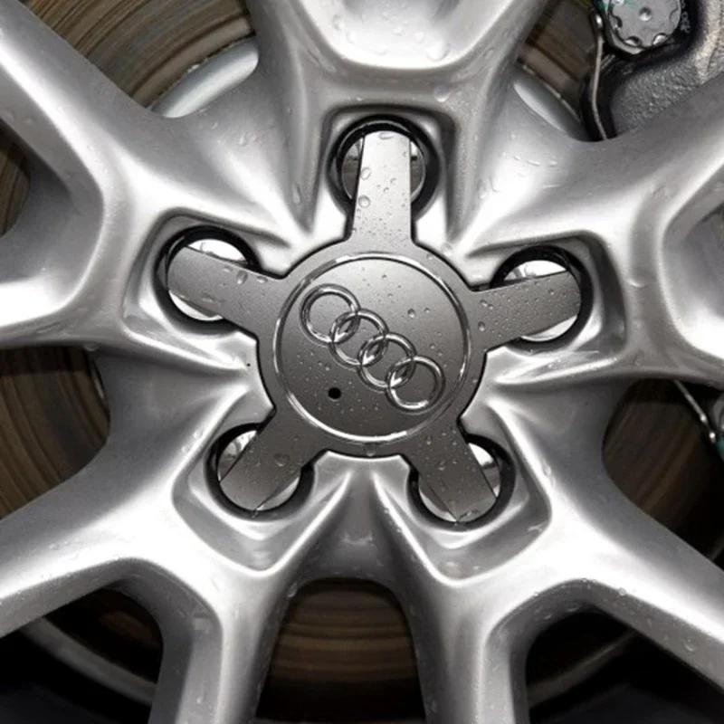4pcs 135mm For q1 A1 A3 A4 A5 A6 A7 Q3 Q5 Q7 TT B5 B6 B7 8P 8V Car Wheel Center Cap Hub Covers Badge logo 8R0601165 4F0601165N