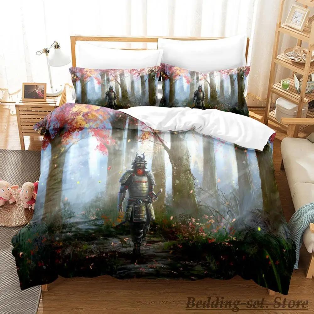 Samurai Anime Bedding Set Single Twin Full Queen King Size Duvet Cover Sets for Adult Kid Bedroom