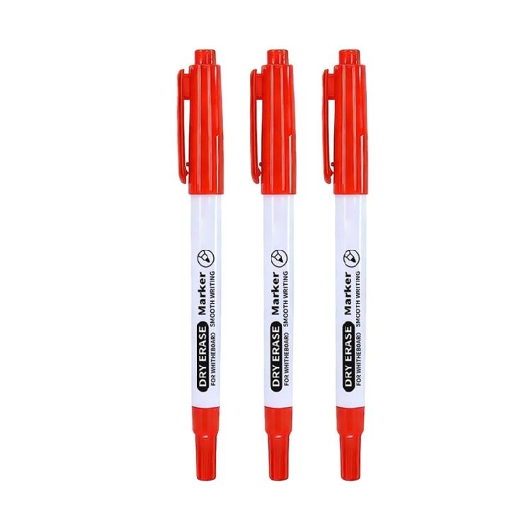 3Pcs Double Headed Erasable Whiteboard Marker Water Based Inks Quick Dry for School Offices Whiteboard Glass Board красный