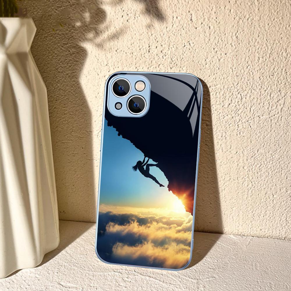 

Climbing Mountain Phone Case For IPhone 14 13 12 Mini 11 Pro XS Max X XR 14 Plus Tempered Glass Cover iphone 14 plus
