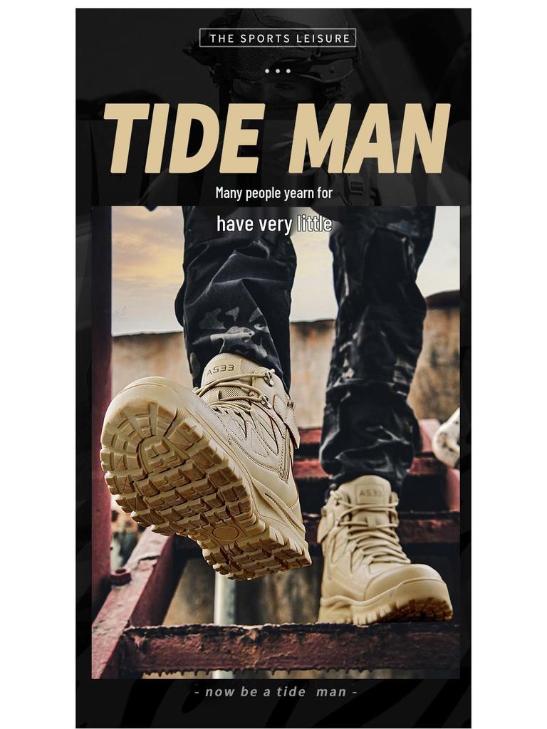 New Style Combat Military Boots for Men - Outdoor Hiking, Camping, and Desert Work Footwear