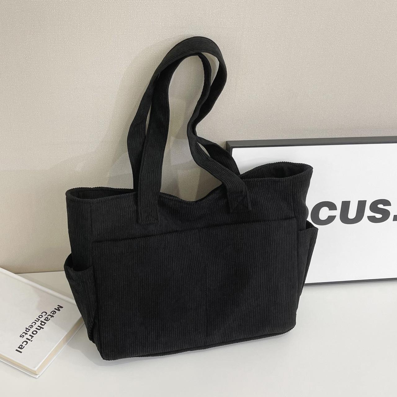 

2025 Women s Corduroy Tote: Lightweight, Large-Capacity Fashion Shoulder Bag One Size