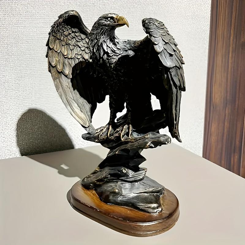 1 Stück Adlerskulptur Harzskulptur Realistische Adlerfigur mit ausgestreckten Krallen und Flügeln Büro Goth Dekoration Geeignet für Arbeitszimmer
